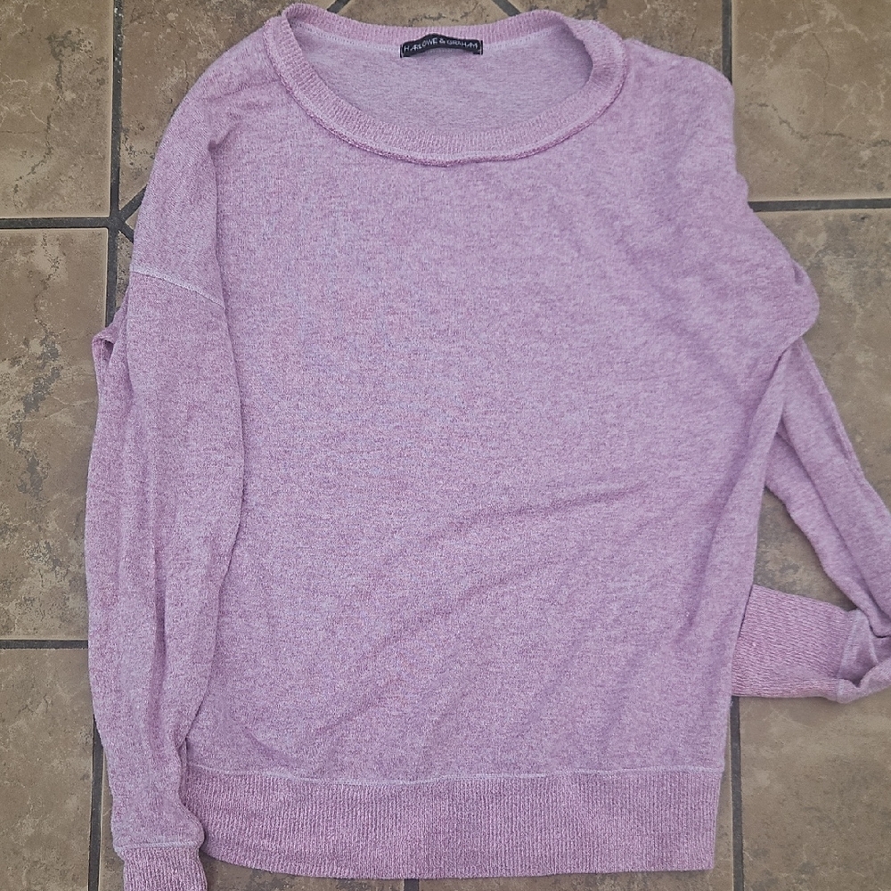 Harlowe & Graham Pink Crew Neck Sweater Soft Knit
